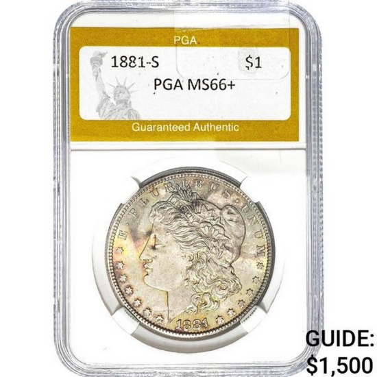 1881-S Morgan Dollar PGA MS66+ SILVER