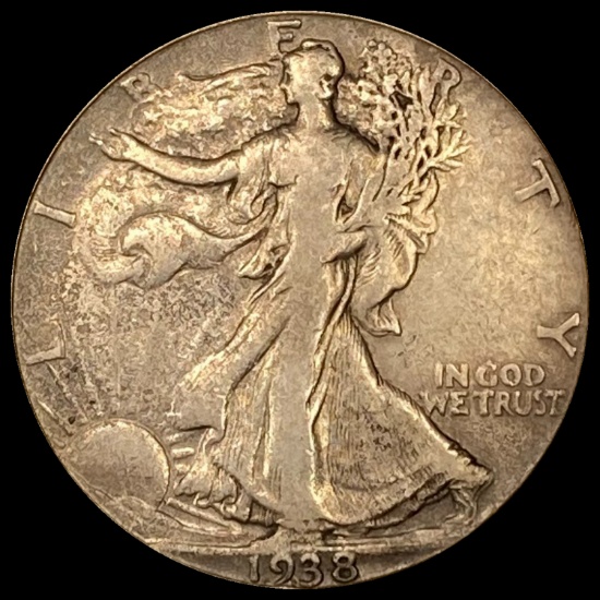 1938-D Walking Liberty Half Dollar LIGHTLY CIRCULATED