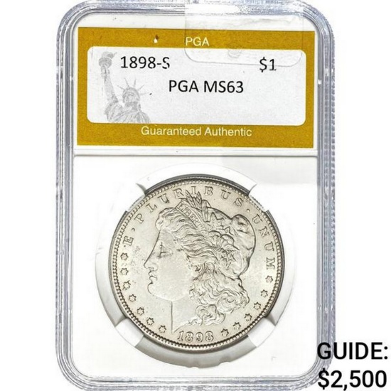 1898-S Morgan Dollar PGA MS63 SILVER