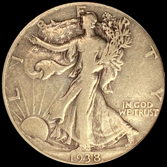 1938-D Walking Liberty Half Dollar LIGHTLY CIRCULATED