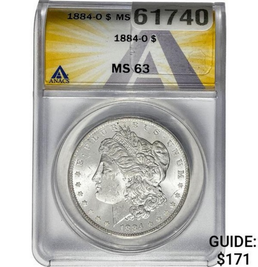 1884-O Morgan Dollar ANACS MS63 SILVER