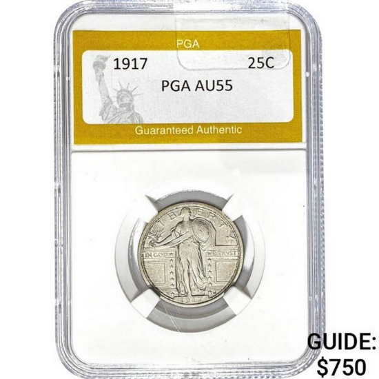 1917 Standing Liberty Quarter PGA AU55