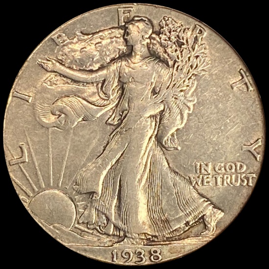 1938-D Walking Liberty Half Dollar ABOUT UNCIRCULATED