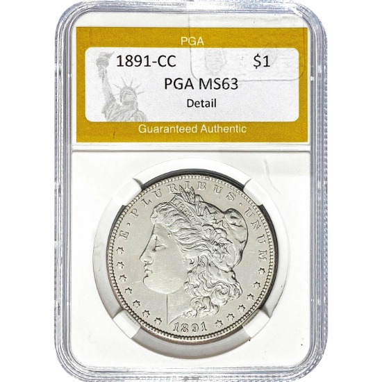1891-CC Morgan Dollar PGA MS63