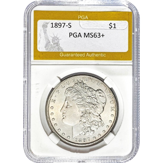 1897-S Morgan Dollar PGA MS63+