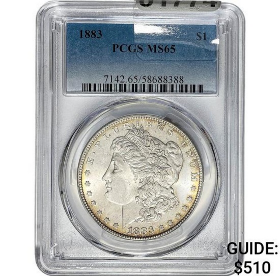 1883 Morgan Dollar PCGS MS65 SILVER