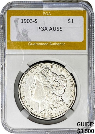 1903-S Morgan Dollar PGA AU55 SILVER