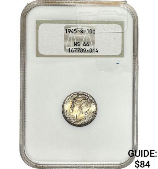1945-S Mercury Dime NGC MS66