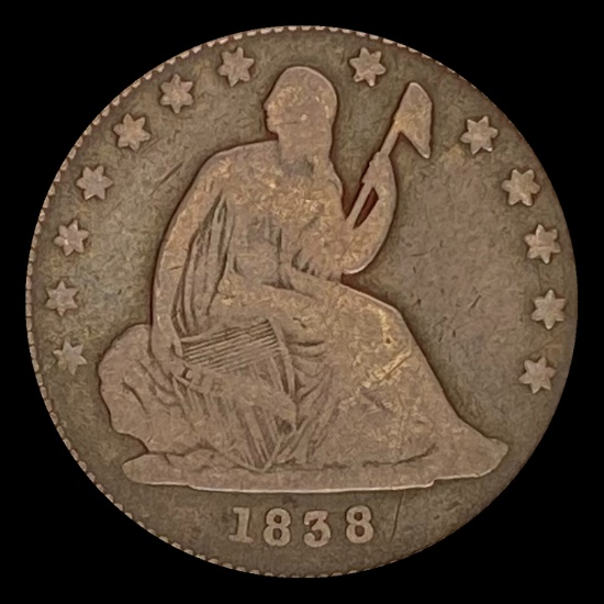 1838 Seated Liberty Quarter NICELY CIRCULATED
