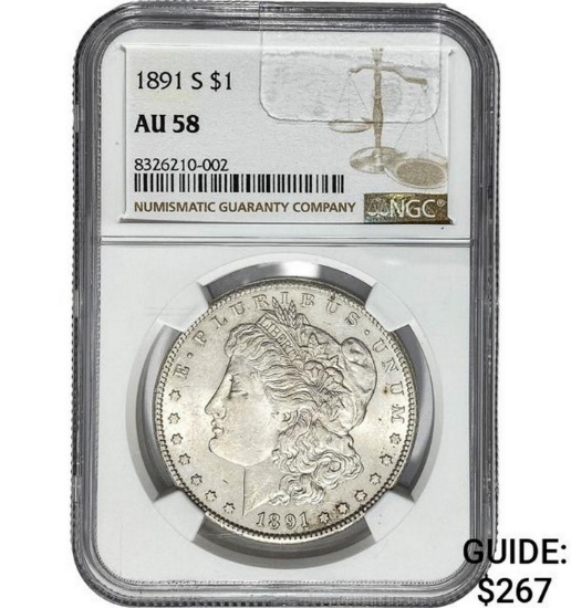 1891-S Morgan Dollar NGC AU58 SILVER