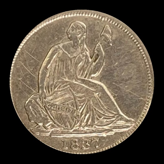 1837 Seated Liberty Half Dime CLOSELY UNCIRCULATED