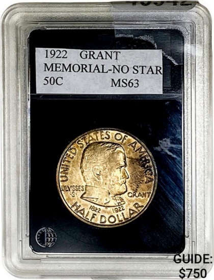 1922 Grant Memorial Half Dollar ANACS MS63