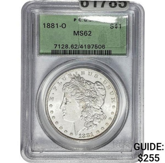 1881-O Morgan Dollar PCGS MS62 SILVER