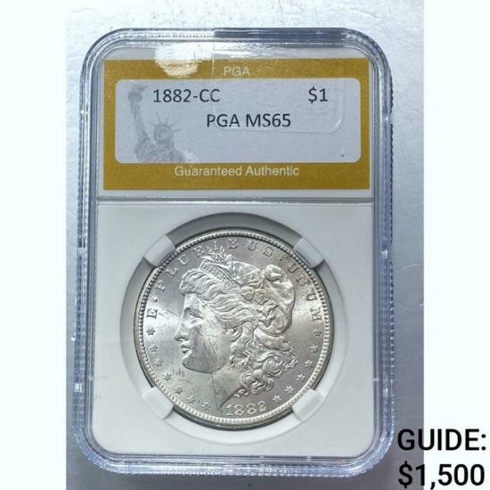 1882-CC Morgan Dollar PGA MS65 SILVER
