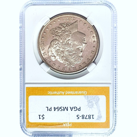 1878-S Morgan Silver Dollar PCGS MS64 PL