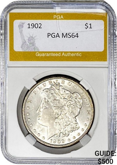 1902 $1 Morgan Silver Dollar PGA MS64