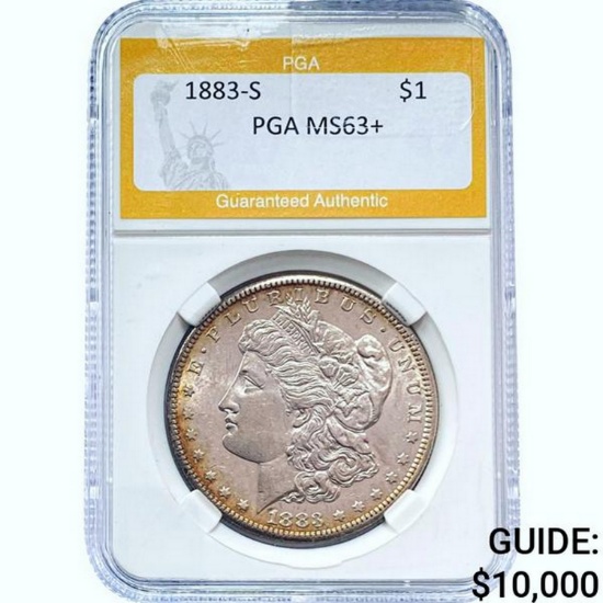 1883-S Morgan Silver Dollar PGA MS63+