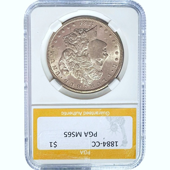 1884-CC Morgan Silver Dollar PCGA MS65