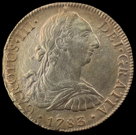 1783 SILVER 8 Reales Mexico Mint (Mo). LIGHTLY CIRCULATED