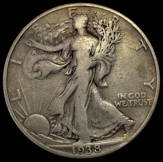 1938-D SILVER Walking Liberty Half Dollar LIGHTLY CIRCULATED
