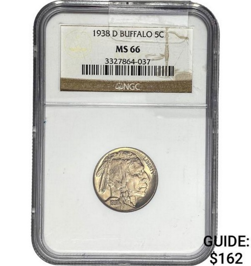 1938-D Buffalo 5C NGC MS66