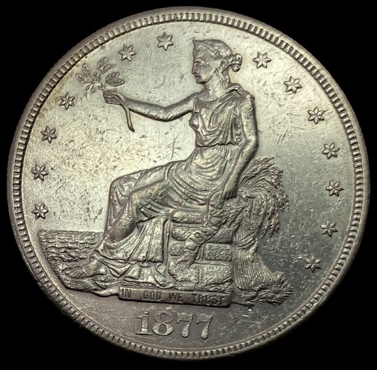 1877-S SILVER Trade Dollar CLOSELY UNCIRCULATED