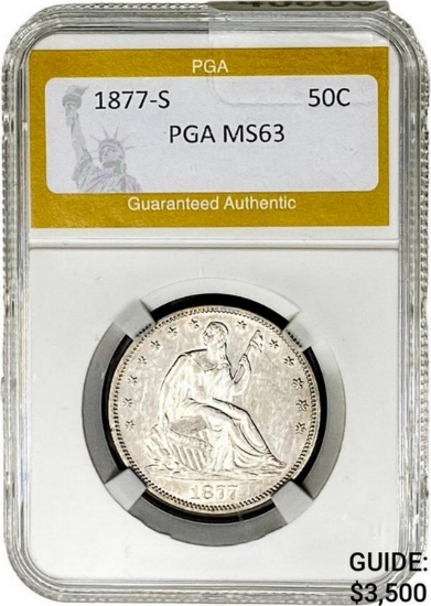 1877-S 50C PGA MS63