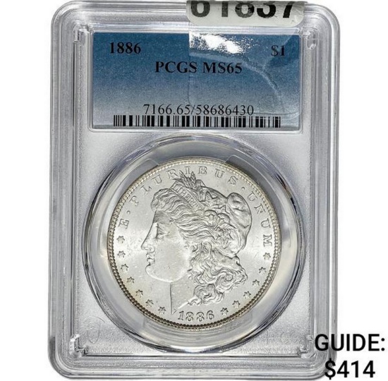 1886 Morgan Dollar PCGS MS65 SILVER