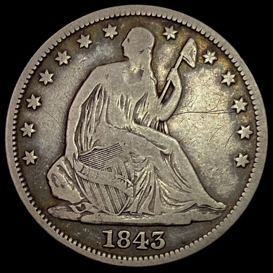 1843-O SILVER Half Dollar NICELY CIRCULATED