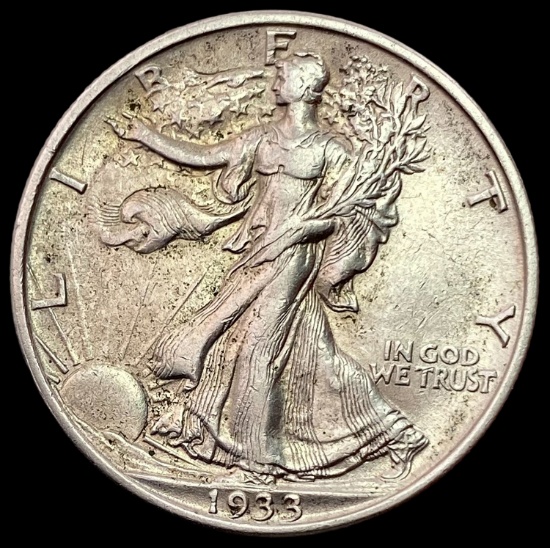 1933-S SILVER Walking Liberty Half Dollar CLOSELY UNCIRCULATED