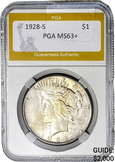 1928-S Silver Dollar PGA MS63+