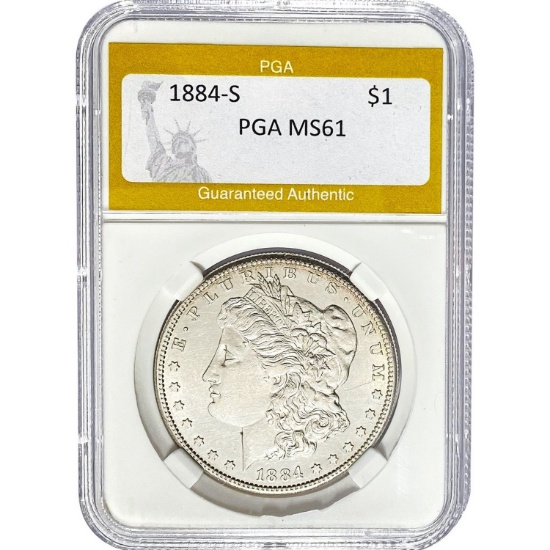 1884-S Morgan Dollar PGA MS61  MS61