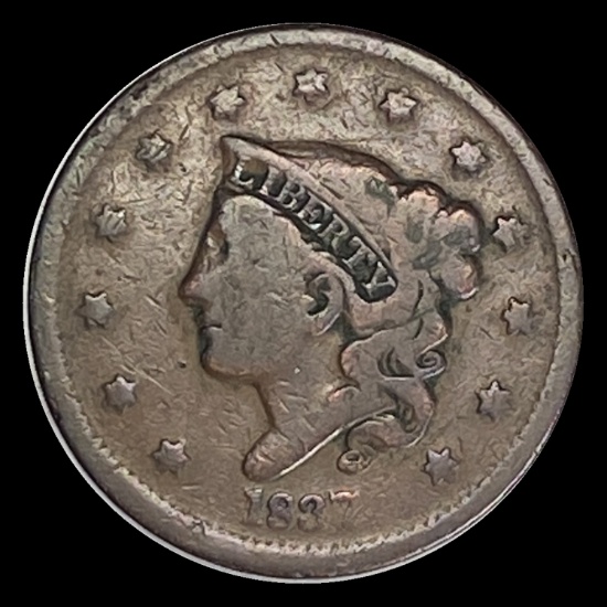 1837 Coronet Head Large Cent NICELY CIRCULATED