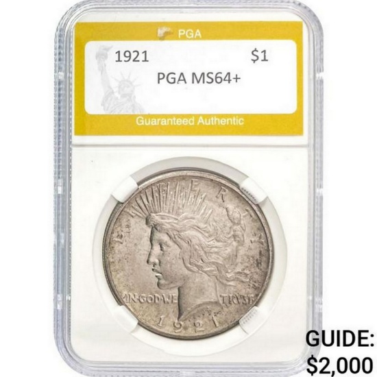 1921 Peace Dollar PGA MS64+  MS64+