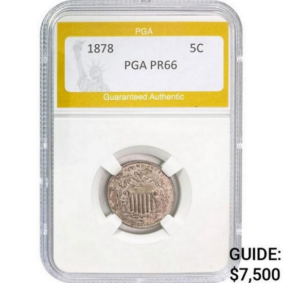 1878 Shield Nickel PGA PR66  PR66