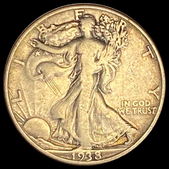 1938-D Walking Liberty Silver Half Dollar LIGHTLY CIRCULATED