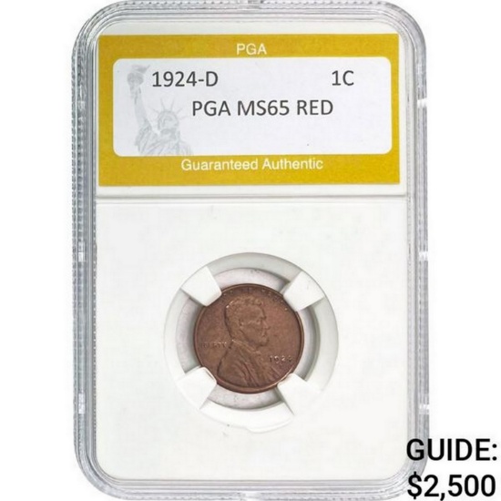 1924-D Lincoln Cent PGA MS65 RED  MS65