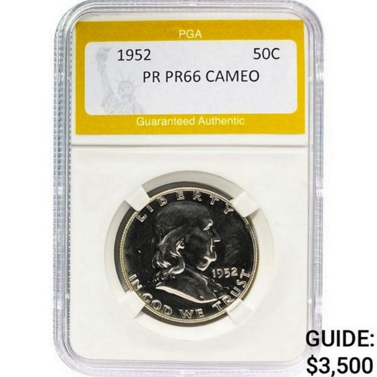 1952 Franklin Half Dollar PGA PR66 CAMEO  PR66