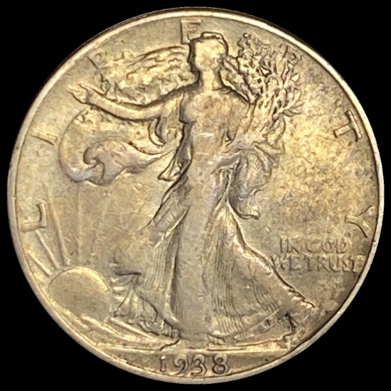 1938-D Walking Liberty Silver Half Dollar LIGHTLY CIRCULATED