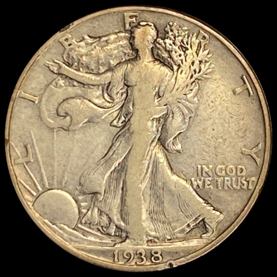 1938-D Silver Walking Liberty Half Dollar NICELY CIRCULATED