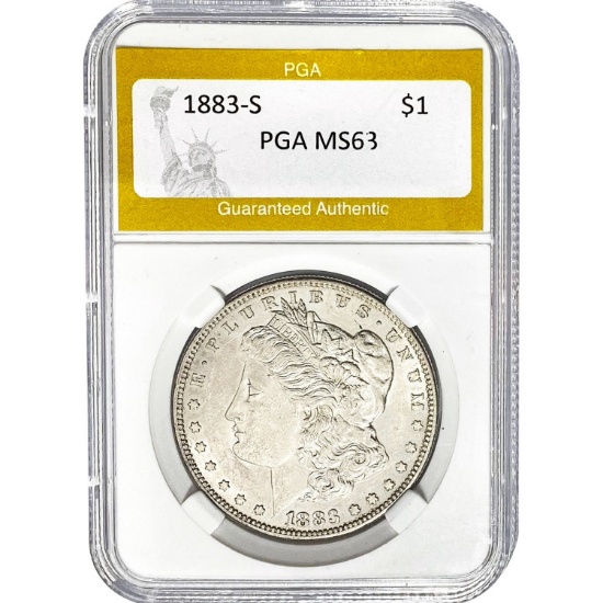 1883-S Morgan Dollar PGA MS63  MS63