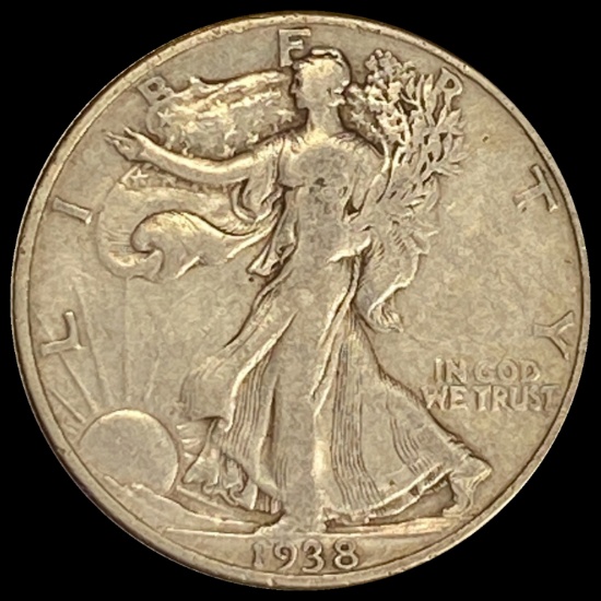 1938-D Walking Liberty Silver Half Dollar LIGHTLY CIRCULATED