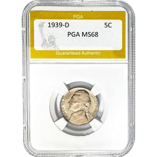 1939-D Jefferson Nickel PGA MS68  MS68