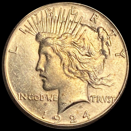 1924-S Silver Peace Dollar ABOUT UNCIRCULATED