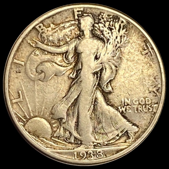 1938-D Silver Walking Liberty Half Dollar LIGHTLY CIRCULATED