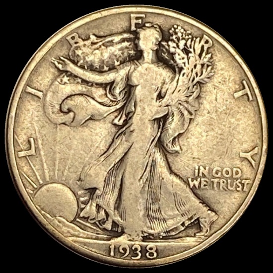 1938-D Silver Walking Liberty Half Dollar LIGHTLY CIRCULATED