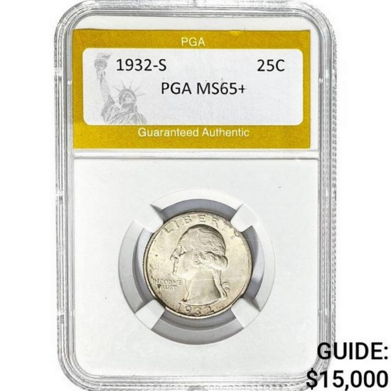 1932-S Washington Quarter PGA MS65+  MS65+