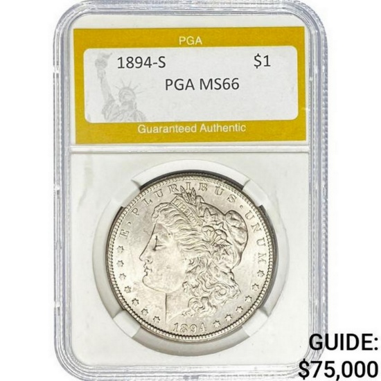 1894-S Morgan Silver Dollar PGA MS66  MS66