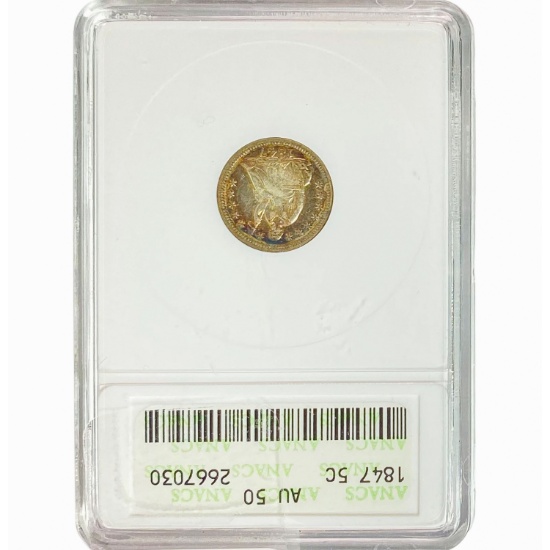 1847 Seated Liberty 50C ANACS AU50