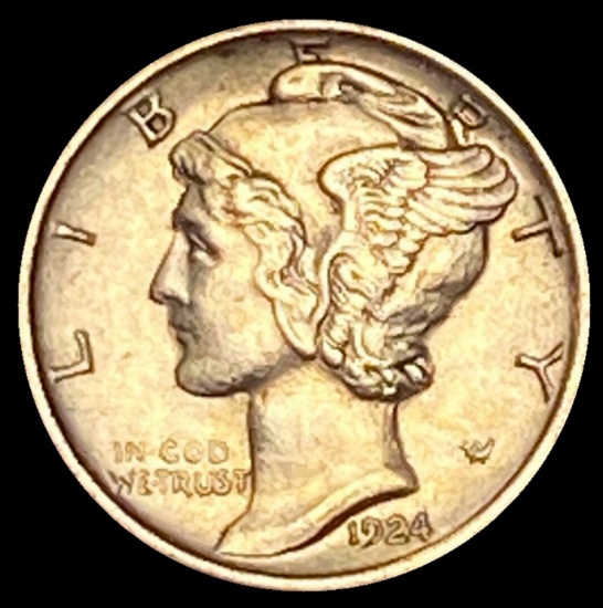 1924-S Mercury Dime CHOICE AU
